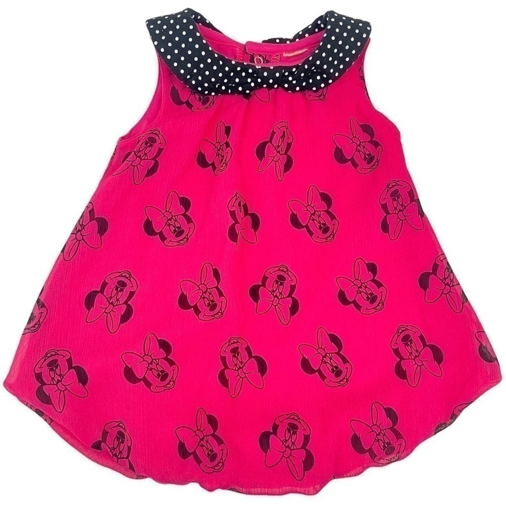 Disney Baby Girl Romper 3-6 Months w Polka Dots Black & White Peter Pan Neckline